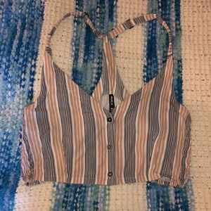 Striped RVCA Crop Top Medium